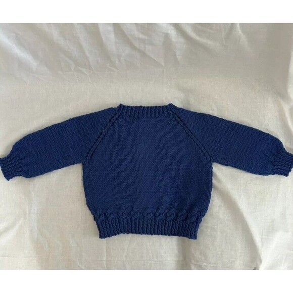 Boys 12 mo. Hand Knitted Baby Cardigan Sweater, Soft, Warm & Cozy - Picture 11 of 16